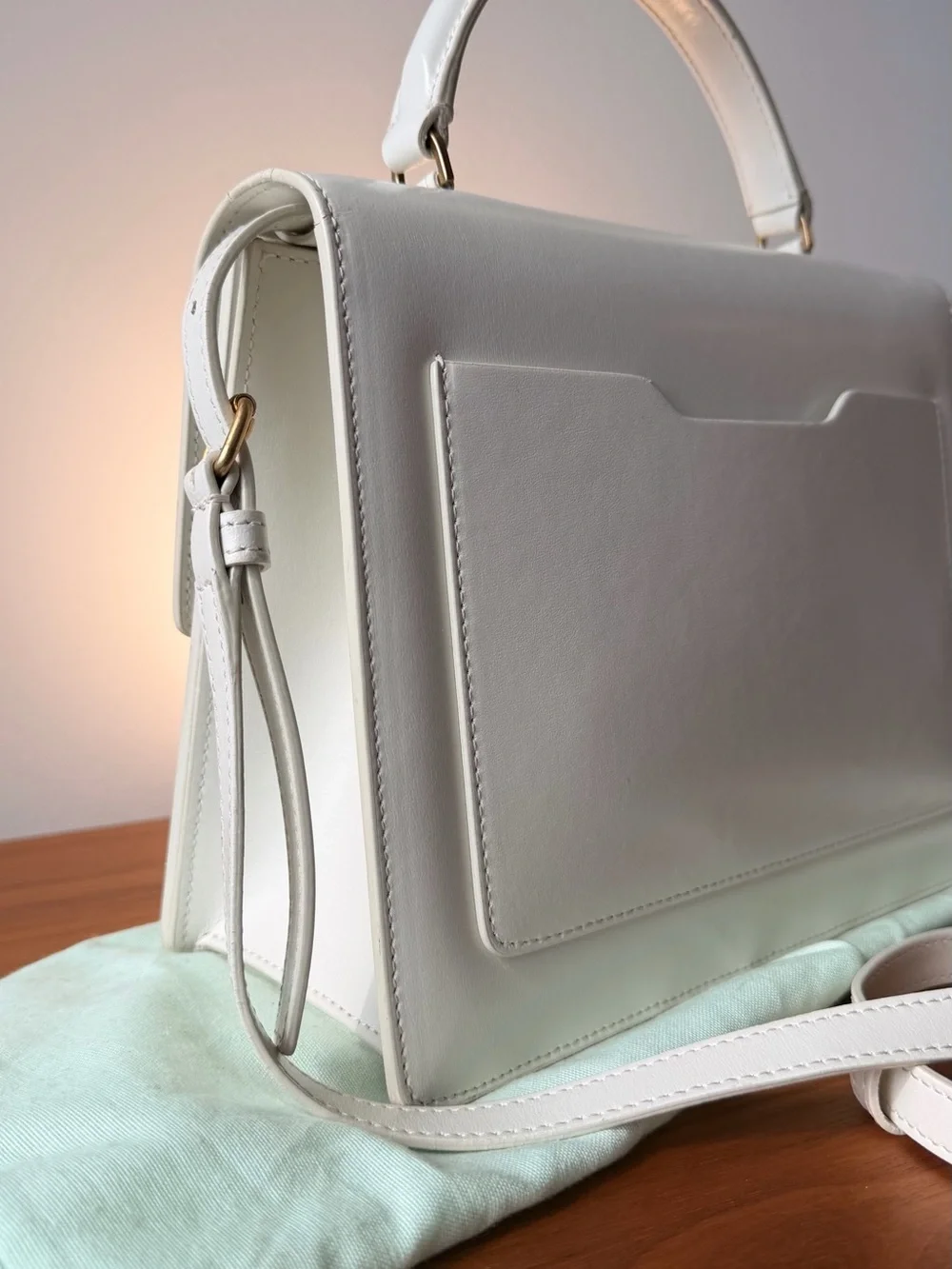 OFF WHITE Jitney 2.8 Top Handle Bag, White/Gold, “Melted”